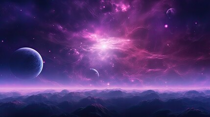 Naklejka na ściany i meble galaxy space violet background
