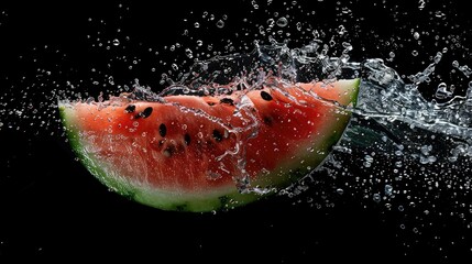 refreshing watermelon slice splash