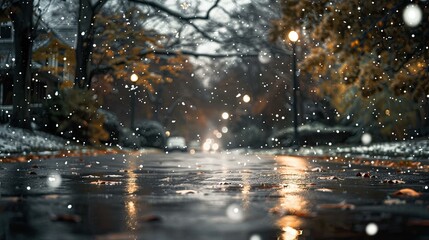 Fototapeta premium wet rain snow