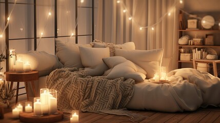 comfortable cozy blurred room