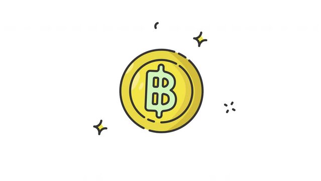 bitcoin coin cryptocurrency icon animation video