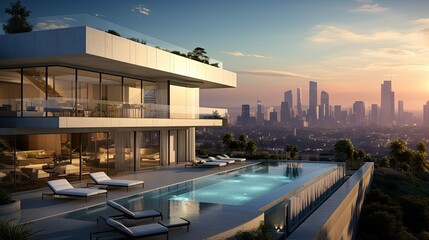 Obraz premium design modern mansion building