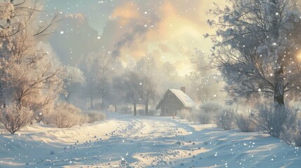 cold snowy winter background