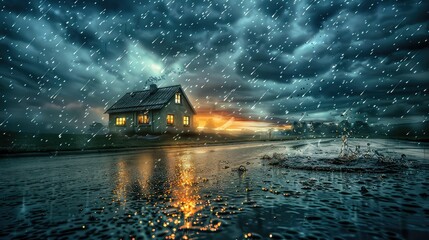 weather rain storm house