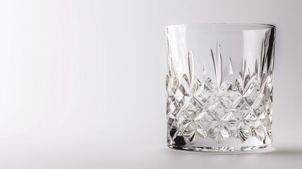 A single cut crystal glass isolated on a white background