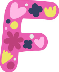 F Letter Floral Alphabet