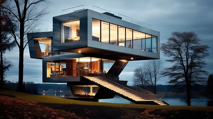 Fototapeta premium minimalist design house building