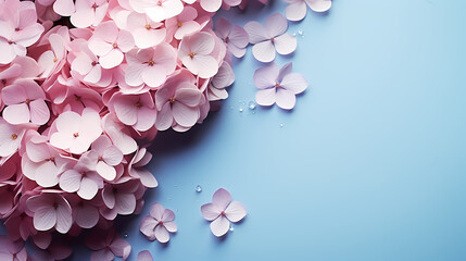 Floral background, flat lay, top view