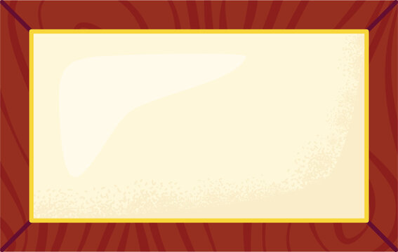 Empty golden plaque mounted wooden surface. Golden nameplate copy space text against wood grain background. Elegant blank signboard customization engraving