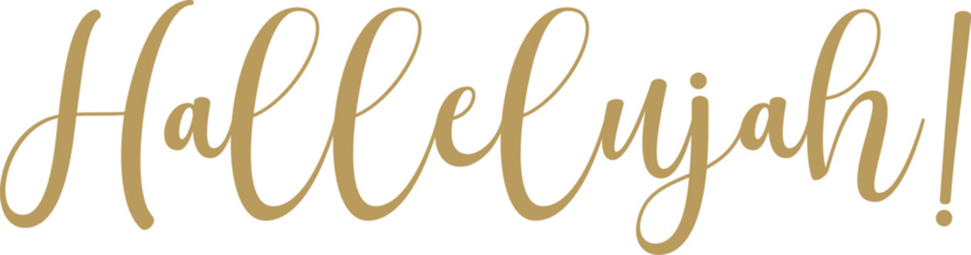 Hallelujah word card, religious typography, Christian praise the Lord