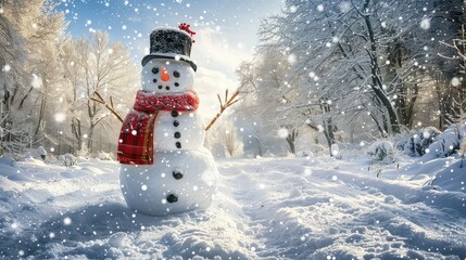 Obraz premium frost snowman background