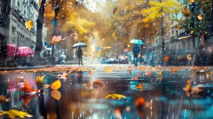 puddle realistic rain