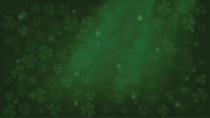 St. Patrick's Day: abstract green background with clover leaves. Vector illustration. - obrazy, fototapety, plakaty