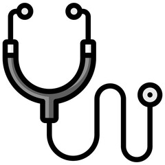 stethoscope icon illustration design with filled outline