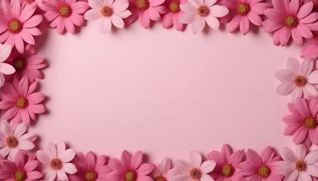 Background of pink flowers with empty space for text or greeting card design. Postcard for International Women's Day and Mother's Day created with generative ai.