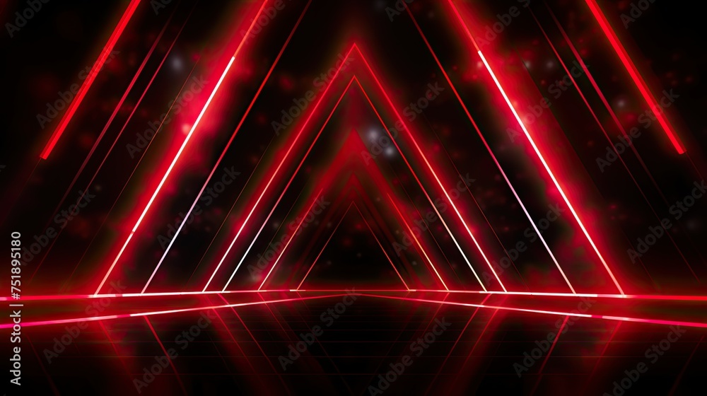 Wall mural glowing red neon background