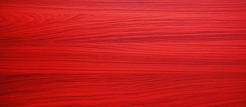 A detailed view of a textured red wooden surface, showcasing the intricate grains and patterns of the material. The surface appears smooth and well-maintained, with a rich red hue that exudes warmth
