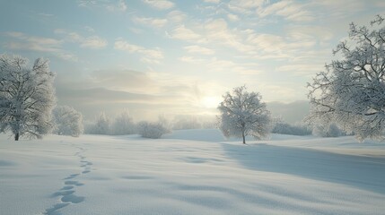 cold snowy field