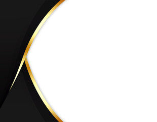 Black Grey Gold Gradient Side Frame Transparent Background