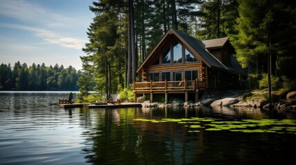 Fototapeta premium retreat real cottage building