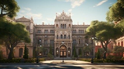 Fototapeta premium historic city mansion building