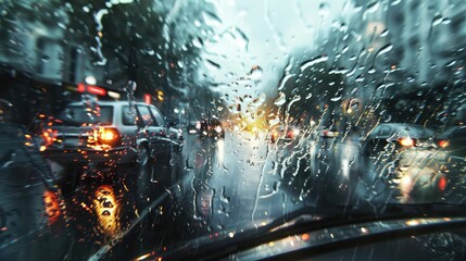 hydroplane rain driving - obrazy, fototapety, plakaty