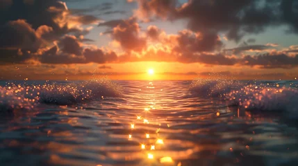 Gordijnen sunset over the sea © batross
