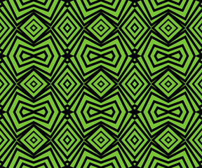 seamless pattern with squares, abstract geometric green and black background patch work seamless repeat style, replete image design for fabric printing,Green and black