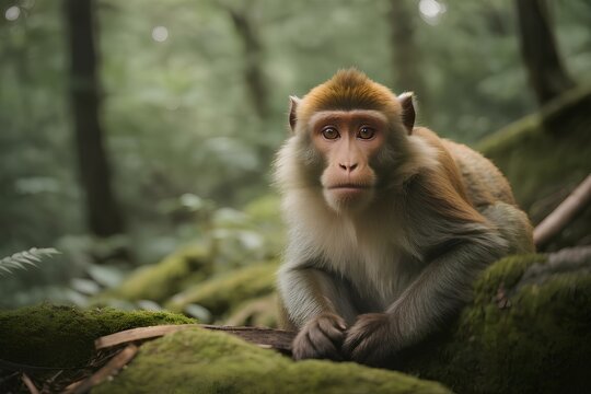 Pictures of a monkey in a forest
