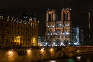 Fototapeta premium Notre Dame at night