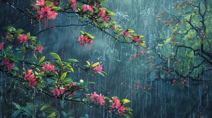 showers april rain - obrazy, fototapety, plakaty