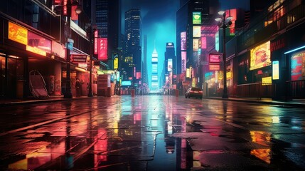 urban neon city background