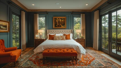 Luxe guest room with a cozy bed, fine linens, and a welcoming ambiance