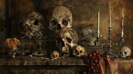 macabre victorian skulls