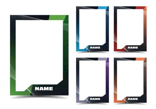 Sport player trading card frame border template design set