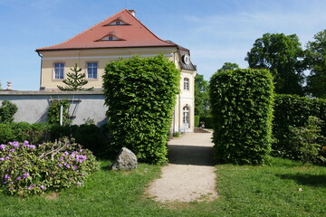 Heckengarten im Schlossgarten Schloss Königshain in Sachsen