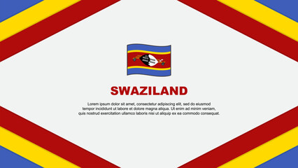 Swaziland Flag Abstract Background Design Template. Swaziland Independence Day Banner Cartoon Vector Illustration. Swaziland Template