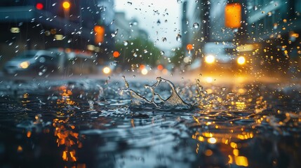 water rain splash - obrazy, fototapety, plakaty