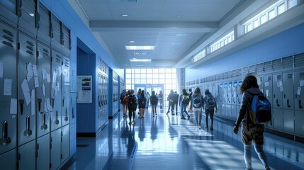 chatting school hallway walk