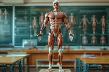 Anatomical Model in a Classroom Setting Concept of Human Biology Education and Medical Training - obrazy, fototapety, plakaty