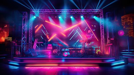 lights stage neon background