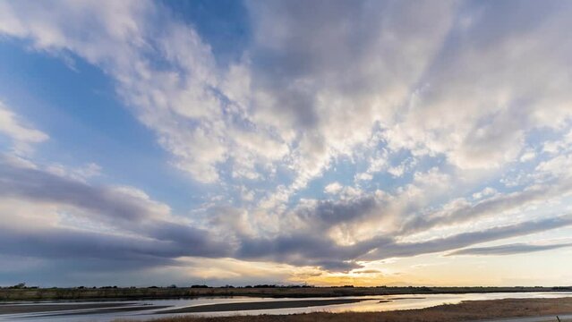 日没のタイムラプス