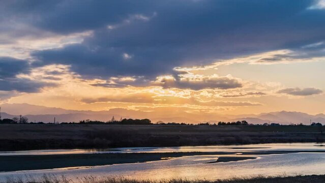 日没のタイムラプス	