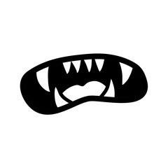 Black and white Monster Mouth Vector 