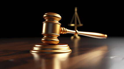 Stunning light background of wooden judge gavel in court