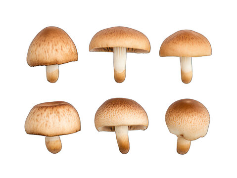 Set of mushroom isolated on transparent background, transparency image, removed background