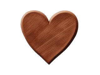 Brown colored heart isolated on transparent background, transparency image, removed background