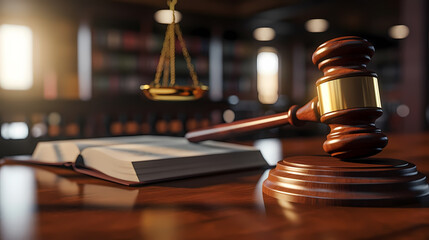 Legal concept image gavel bokeh, law and authority lawyer concept