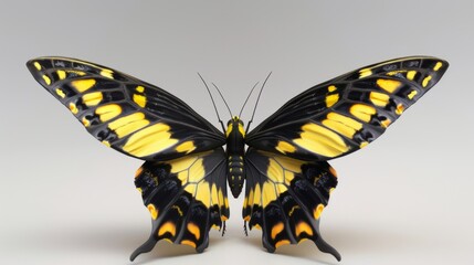 butterfly with black and yellow generative ai