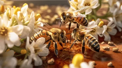 Foto op Aluminium Photo of a bee on a flower © ismodin